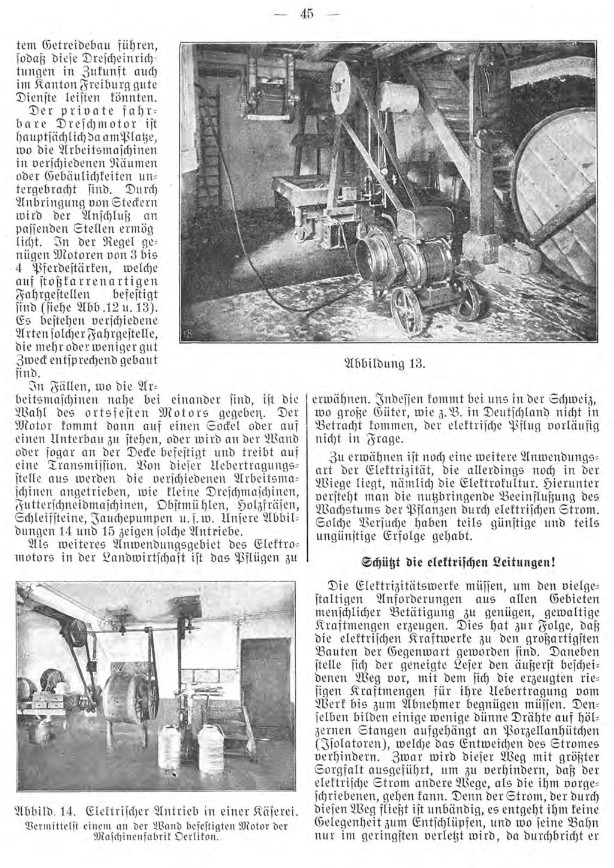 Volkskalender für Freiburg und Wallis 1917 - Die Elektrizität im Kanton Freiburg und ihre Anwendung in der Landwirtschaft
