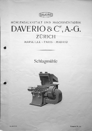 Daverio Cie AG Mühlenbauanstalt Zürich Schlagmühle