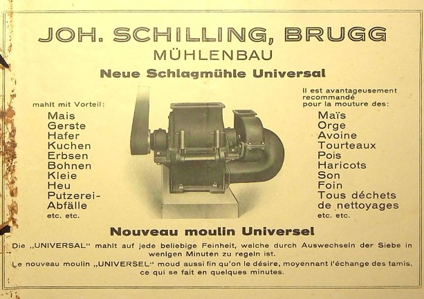 Joh. Schilling Mühlenbau Brugg Schlagmühle Universal