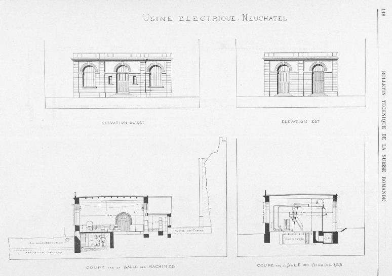 Usine électrique à vapeur de Neuchâtel /Dampfkraftwerk Neuenburg NE
