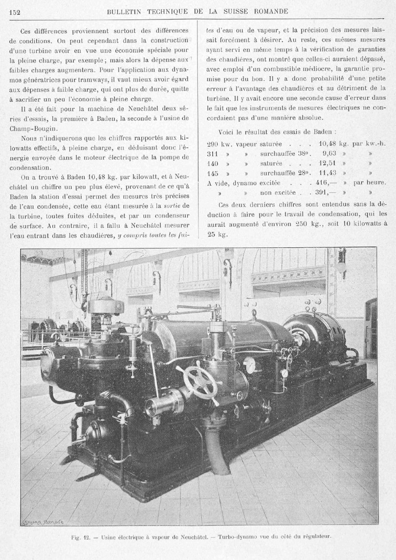 Usine électrique à vapeur de Neuchâtel /Dampfkraftwerk Neuenburg NE