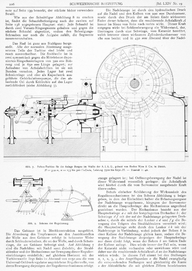 Die Wasserturbinen und deren Regulatoren an der Schweiz. Landesausstellung Bern 1914