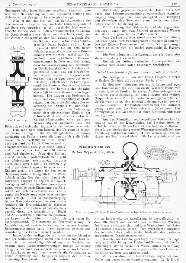 Die Wasserturbinen und deren Regulatoren an der Schweiz. Landesausstellung Bern 1914