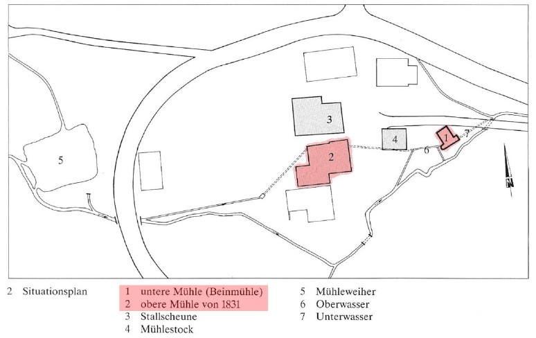 Mühle und Beimühle Büren SO Situationsplan