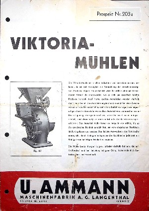 U. Ammann Maschinenfabrik AG Langenthal BE Victoria-Mühlen