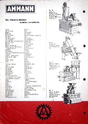U. Ammann Maschinenfabrik AG Langenthal BE Victoria-Mühlen