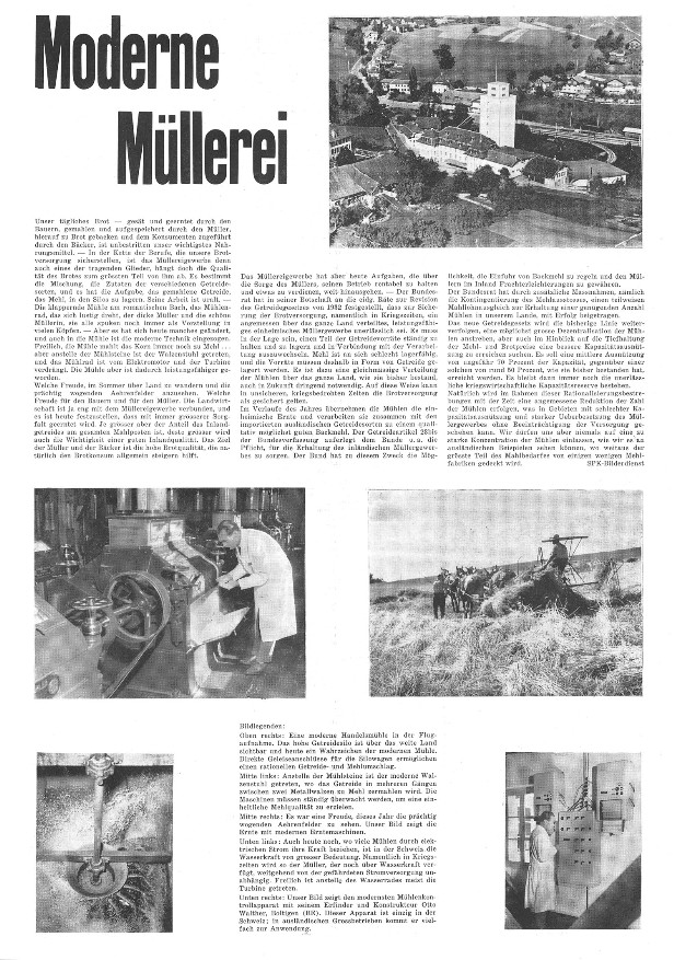 Moderne Müllerei anno 1958