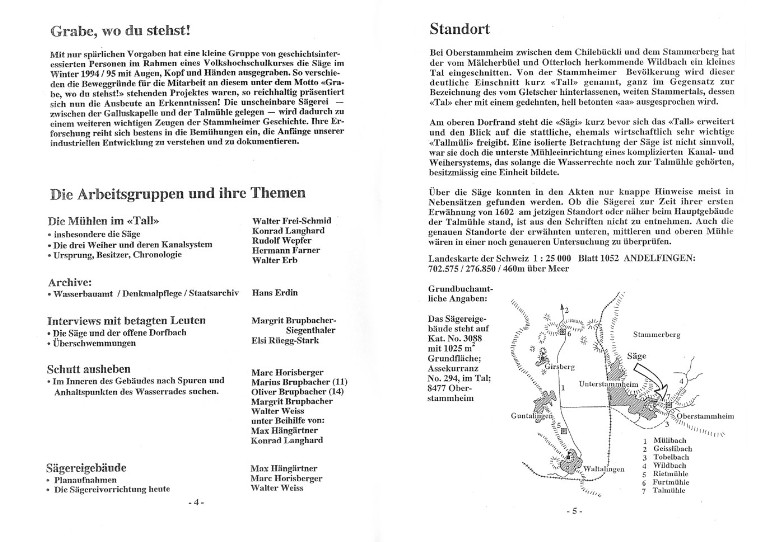 Sägi im Tall, Volkshochschule Stammheim 1995